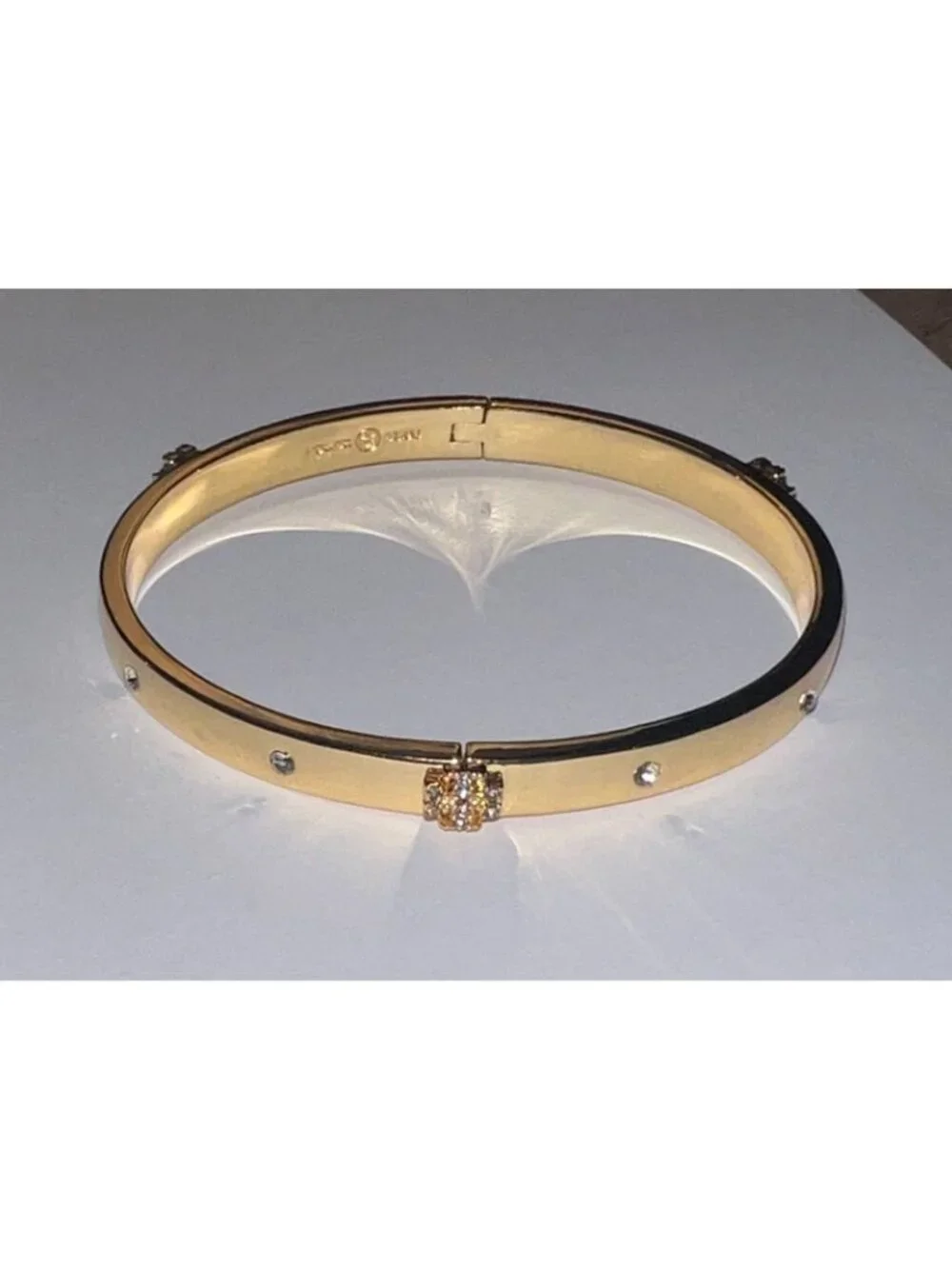 NEW! Beautiful Tory Burch Kira Gold Bangle with Crystal Accents 10168
